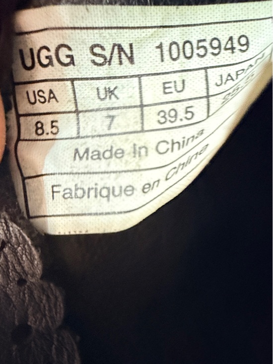 UGG Australia Black Leather Lace Back Mid Calf Boots Womens 8.5 Cozy Warm - Picture 14 of 15